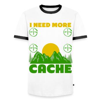 Geocacher Saying Chasse au trésor Geocache - T-shirt contrasté Homme - blanc/noir - Devant - AI Model Female 172 light (172cm) & AI Model Male 178 dark (178cm)