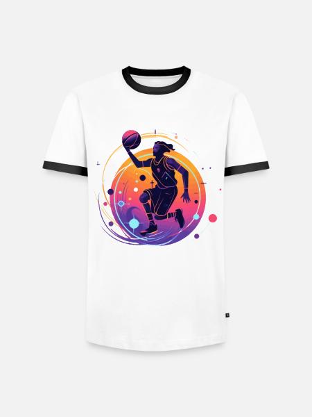 BASKETBALL forever! - Men's Ringer Shirt - white/black