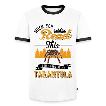 Tarantula Gift Spider Tarantula - Men's Ringer Shirt - white/black - Front - AI Model Female 172 light (172cm) & AI Model Male 178 dark (178cm)