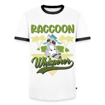 Raton laveur Raton laveur - T-shirt contrasté Homme - blanc/noir - Devant - AI Model Female 172 light (172cm) & AI Model Male 178 dark (178cm)