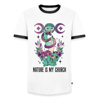 Magical Halloween design for witch lovers - Men's Ringer Shirt - white/black - Front - AI Model Female 172 light (172cm) & AI Model Male 178 dark (178cm)