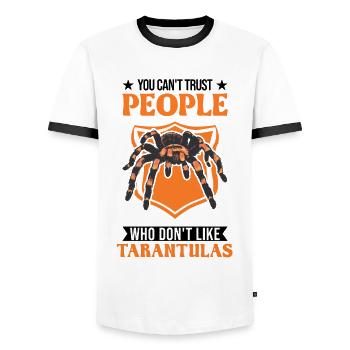 Tarantula Pet Spider Tarantula - Men's Ringer Shirt - white/black - Front - AI Model Female 172 light (172cm) & AI Model Male 178 dark (178cm)