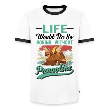 Pangolin Geschenk Schuppentier - Männer Kontrast-T-Shirt - Weiß/Schwarz - Vorne - AI Model Female 172 light (172cm) & AI Model Male 178 dark (178cm)