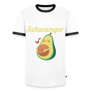Avocado Ich Bin Schwanger Ich Darf Das - Männer Kontrast-T-Shirt - Weiß/Schwarz - Vorne - AI Model Female 172 light (172cm) & AI Model Male 178 dark (178cm)