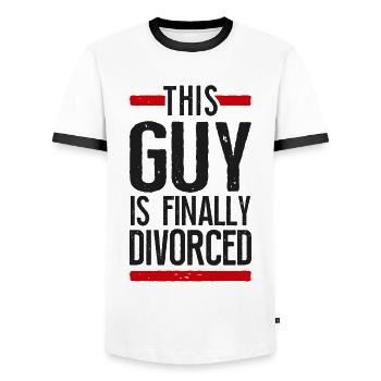 Happy Divorce Party This Guy Is - Männer Kontrast-T-Shirt - Weiß/Schwarz - Vorne - AI Model Female 172 light (172cm) & AI Model Male 178 dark (178cm)
