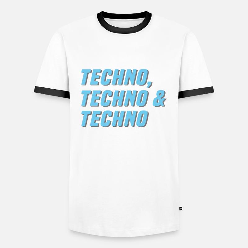 Techno Techno Techno - Männer Kontrast-T-Shirt - Weiß/Schwarz