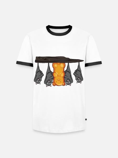 Gummibärchen und Fledermäuse - Männer Kontrast-T-Shirt - Weiß/Schwarz