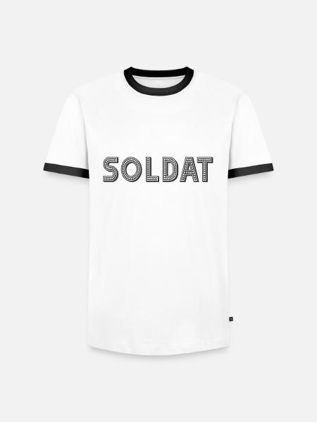 Soldat - Männer Kontrast-T-Shirt - Weiß/Schwarz