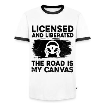 Driving License Passed New Driver Permit Driving S - Men's Ringer Shirt - white/black - Front - AI Model Female 172 light (172cm) & AI Model Male 178 dark (178cm)