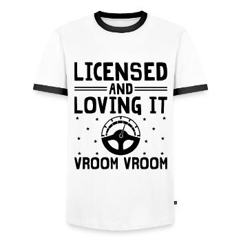 Driving License Passed New Driver Permit Driving S - Men's Ringer Shirt - white/black - Front - AI Model Female 172 light (172cm) & AI Model Male 178 dark (178cm)