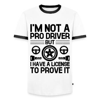 Driving License Passed New Driver Permit Driving S - Men's Ringer Shirt - white/black - Front - AI Model Female 172 light (172cm) & AI Model Male 178 dark (178cm)