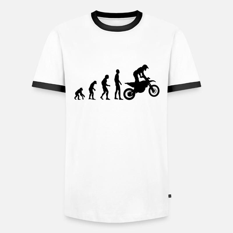 Motocross Evolution MX - Männer Kontrast-T-Shirt - Weiß/Schwarz