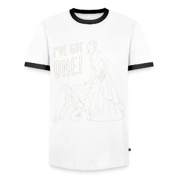 Heiraten JGA Bier Trinken Saufen Bräutigam - Männer Kontrast-T-Shirt - Weiß/Schwarz - Vorne - AI Model Female 172 light (172cm) & AI Model Male 178 dark (178cm)
