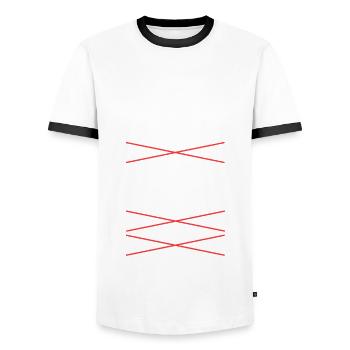 Siz+J44:J72ilianer Sizilianisch Sizilien - Männer Kontrast-T-Shirt - Weiß/Schwarz - Vorne - AI Model Female 172 light (172cm) & AI Model Male 178 dark (178cm)