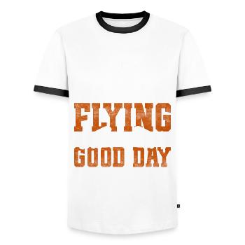 Model Airplane Model Airplane - Men's Ringer Shirt - white/black - Front - AI Model Female 172 light (172cm) & AI Model Male 178 dark (178cm)