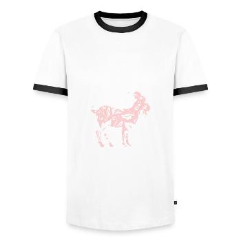 Bauernhof Landwirt Bauer Ziegen - Männer Kontrast-T-Shirt - Weiß/Schwarz - Vorne - AI Model Female 172 light (172cm) & AI Model Male 178 dark (178cm)
