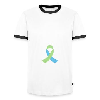 Dyscalculia awareness His fight is our fight - Men's Ringer Shirt - white/black - Front - AI Model Female 172 light (172cm) & AI Model Male 178 dark (178cm)