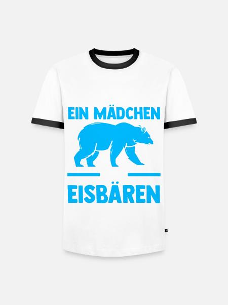Eisbär Eisbären - Männer Kontrast-T-Shirt - Weiß/Schwarz