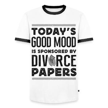 Happy Divorce Party Today's Good - Männer Kontrast-T-Shirt - Weiß/Schwarz - Vorne - AI Model Female 172 light (172cm) & AI Model Male 178 dark (178cm)