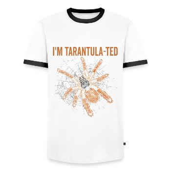 I'm Tarantula-ted Tarantula Owner Pet Spider - Men's Ringer Shirt - white/black - Front - AI Model Female 172 light (172cm) & AI Model Male 178 dark (178cm)