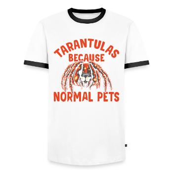 Normal pets are boring - Men's Ringer Shirt - white/black - Front - AI Model Female 172 light (172cm) & AI Model Male 178 dark (178cm)