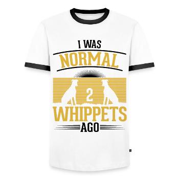Whippet Dog Greyhound Sighthound - Men's Ringer Shirt - white/black - Front - AI Model Female 172 light (172cm) & AI Model Male 178 dark (178cm)