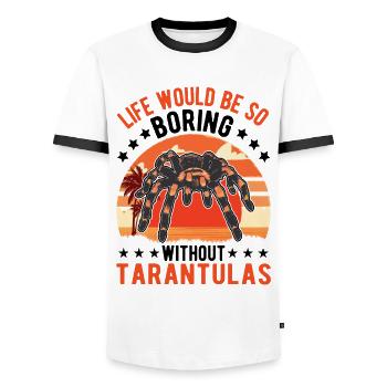 Tarantula Gift Spider Tarantula - Men's Ringer Shirt - white/black - Front - AI Model Female 172 light (172cm) & AI Model Male 178 dark (178cm)