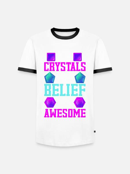 Kristallheiler Kristalle - Männer Kontrast-T-Shirt - Weiß/Schwarz