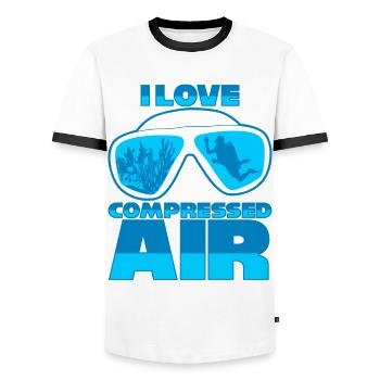 Scuba diving Scuba diver Divers - Men's Ringer Shirt - white/black - Front - AI Model Female 172 light (172cm) & AI Model Male 178 dark (178cm)