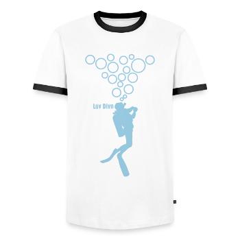 Diving Diver Scuba Diver - Men's Ringer Shirt - white/black - Front - AI Model Female 172 light (172cm) & AI Model Male 178 dark (178cm)
