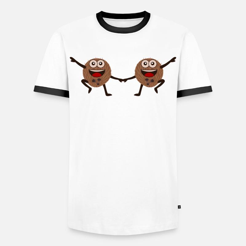 Coconut Boogie Woogie Coconuts - Men's Ringer Shirt - white/black