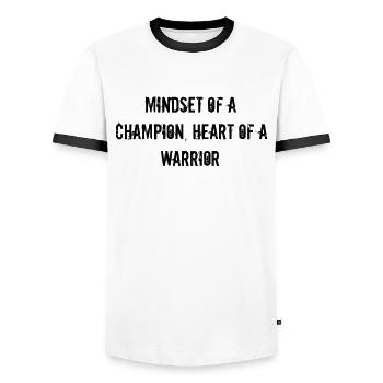 Fitness - Mindset of a champion, heart of a - Men's Ringer Shirt - white/black - Front - AI Model Female 172 light (172cm) & AI Model Male 178 dark (178cm)