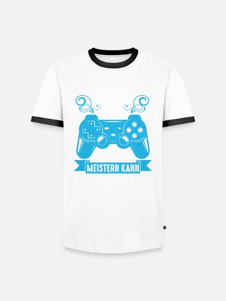 Zocker Zocken Gamer - Männer Kontrast-T-Shirt - Weiß/Schwarz