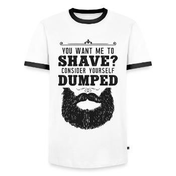 Amant de barbe Homme barbu que vous voulez - T-shirt contrasté Homme - blanc/noir - Devant - AI Model Female 172 light (172cm) & AI Model Male 178 dark (178cm)