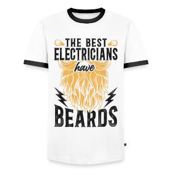 Beard Lover Bearded Man - Men's Ringer Shirt - white/black - Front - AI Model Female 172 light (172cm) & AI Model Male 178 dark (178cm)