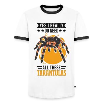 Tarantula Gift Spider Tarantula - Men's Ringer Shirt - white/black - Front - AI Model Female 172 light (172cm) & AI Model Male 178 dark (178cm)