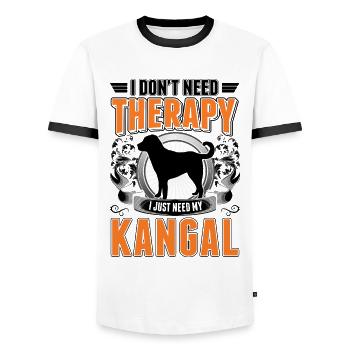 Thérapie Kangal - T-shirt contrasté Homme - blanc/noir - Devant - AI Model Female 172 light (172cm) & AI Model Male 178 dark (178cm)