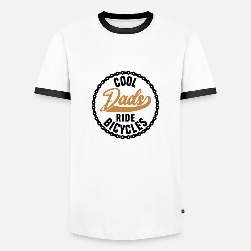 Cool dads ride bicycles - Männer Kontrast-T-Shirt - Weiß/Schwarz