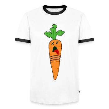 Carottes Mortes Carotte - T-shirt contrasté Homme - blanc/noir - Devant - AI Model Female 172 light (172cm) & AI Model Male 178 dark (178cm)