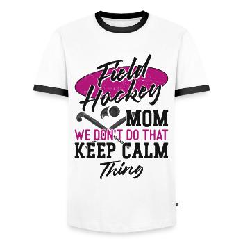 Hockey sur gazon Maman Hockey sur gazon Maman - T-shirt contrasté Homme - blanc/noir - Devant - AI Model Female 172 light (172cm) & AI Model Male 178 dark (178cm)