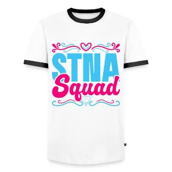 Altenpflegehelfer Squad Pflegehelferin - Männer Kontrast-T-Shirt - Weiß/Schwarz - Vorne - AI Model Female 172 light (172cm) & AI Model Male 178 dark (178cm)