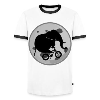 Elephant on a Bike Elephants - Männer Kontrast-T-Shirt - Weiß/Schwarz - Vorne - AI Model Female 172 light (172cm) & AI Model Male 178 dark (178cm)