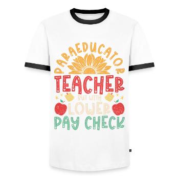 Educational Assistant Teaching Assistant - Men's Ringer Shirt - white/black - Front - AI Model Female 172 light (172cm) & AI Model Male 178 dark (178cm)