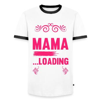 Werdende Mama 2024 - Männer Kontrast-T-Shirt - Weiß/Schwarz - Vorne - AI Model Female 172 light (172cm) & AI Model Male 178 dark (178cm)
