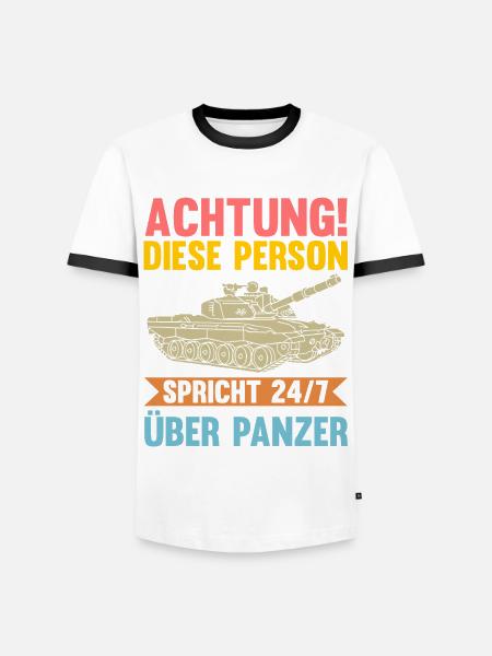 Panzerfahrer Soldat Panzer - Männer Kontrast-T-Shirt - Weiß/Schwarz
