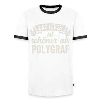 Lustige Polygraf Druck Grafik Design Kreativität - Männer Kontrast-T-Shirt - Weiß/Schwarz - Vorne - AI Model Female 172 light (172cm) & AI Model Male 178 dark (178cm)