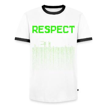 Netzwerkadministrator Respect The Network - Männer Kontrast-T-Shirt - Weiß/Schwarz - Vorne - AI Model Female 172 light (172cm) & AI Model Male 178 dark (178cm)