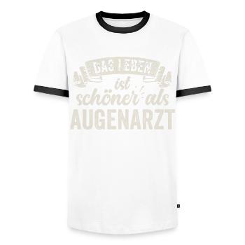 Lustige Augenarzt Sehtest Brille Kontaktlinsen - Männer Kontrast-T-Shirt - Weiß/Schwarz - Vorne - AI Model Female 172 light (172cm) & AI Model Male 178 dark (178cm)