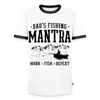 Angeln Papa Papa Fischer Childern Lustiger Fisch So - Männer Kontrast-T-Shirt - Weiß/Schwarz - Vorne - AI Model Female 172 light (172cm) & AI Model Male 178 dark (178cm)
