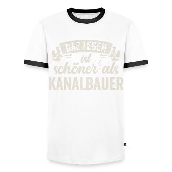 Kanalbauer Abwasserrohre Kanalsysteme Spaß Humor - Männer Kontrast-T-Shirt - Weiß/Schwarz - Vorne - AI Model Female 172 light (172cm) & AI Model Male 178 dark (178cm)